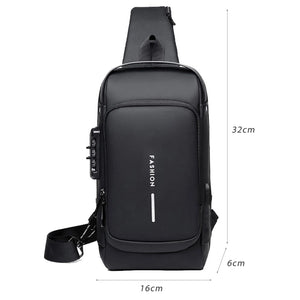 BOLSO INTELIGENTE CON TECNOLOGIA ANTIRROBO UNISEX IMPERMEABLE CON USB - SECURITY PRO TM