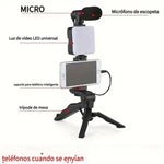 Kit De Grabación Con Micrófono Luz Led